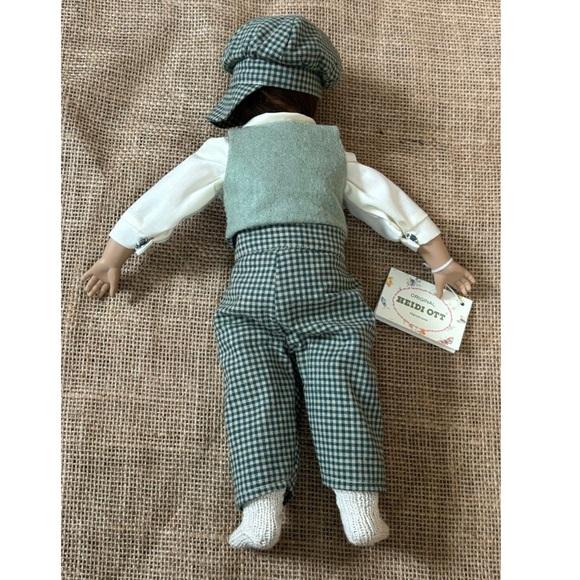 Heidi Ott Handmade Doll Boy In Plaid Newsboy Hat Victorian  Heidi Ott Handmade Doll Boy In Plaid Newsboy Hat Victorian Dickens Inspired